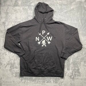 Independent Trading Company Big Foot NW Graphic Hoodie Mens Charcoal Gray 2XL